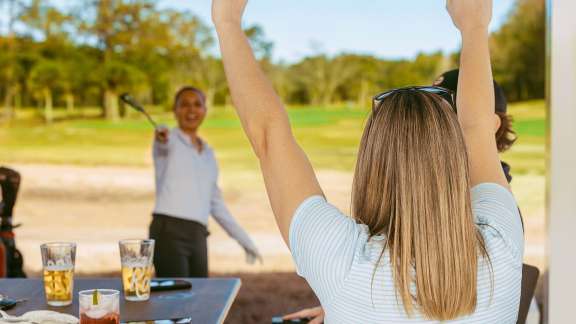 Golfers cheering